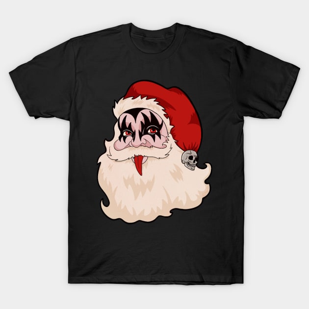 I Saw Mommy With Kiss Santa Claus T-Shirt by LeMae Macabre